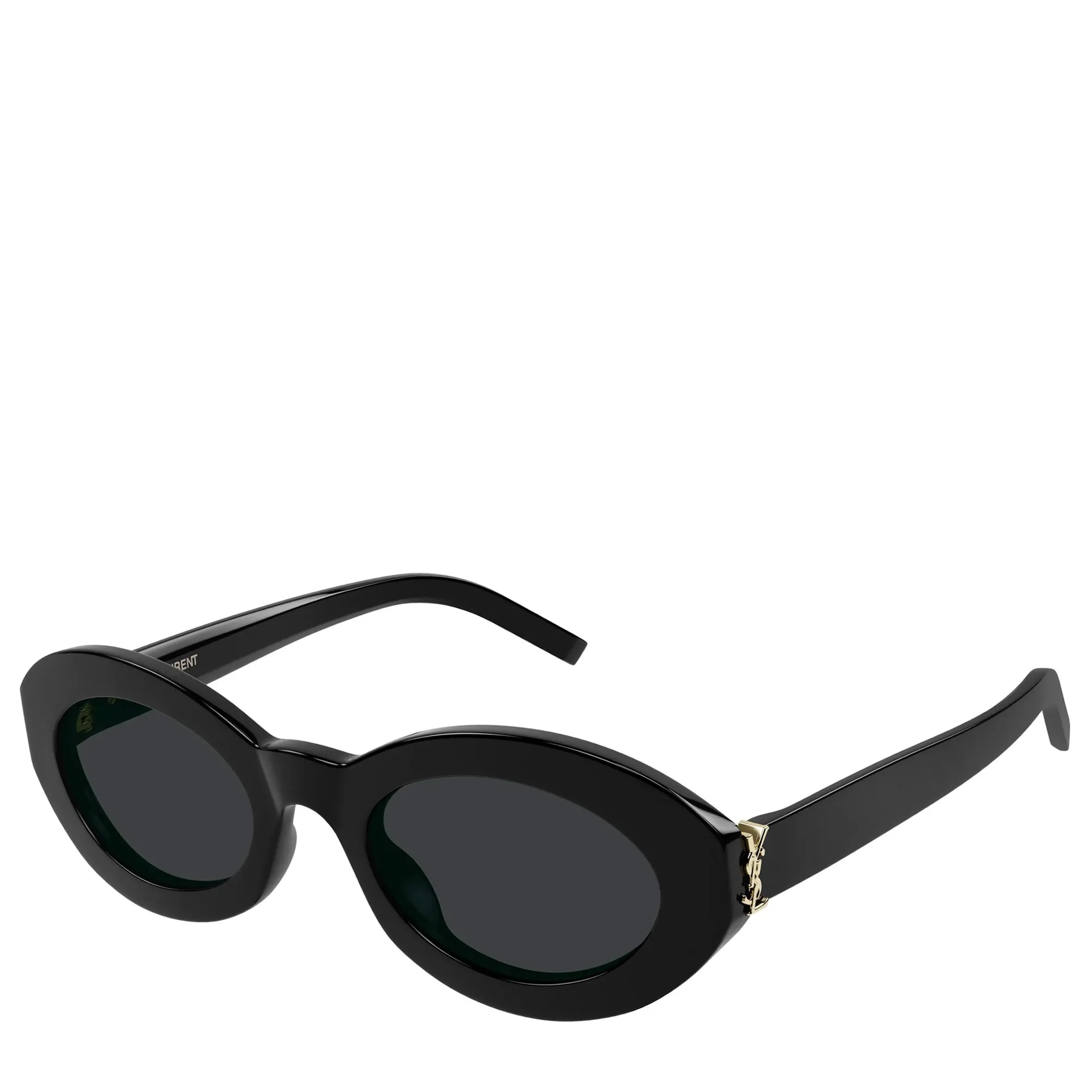 YSL SLM136 Oval Sunglasses, Black (G)