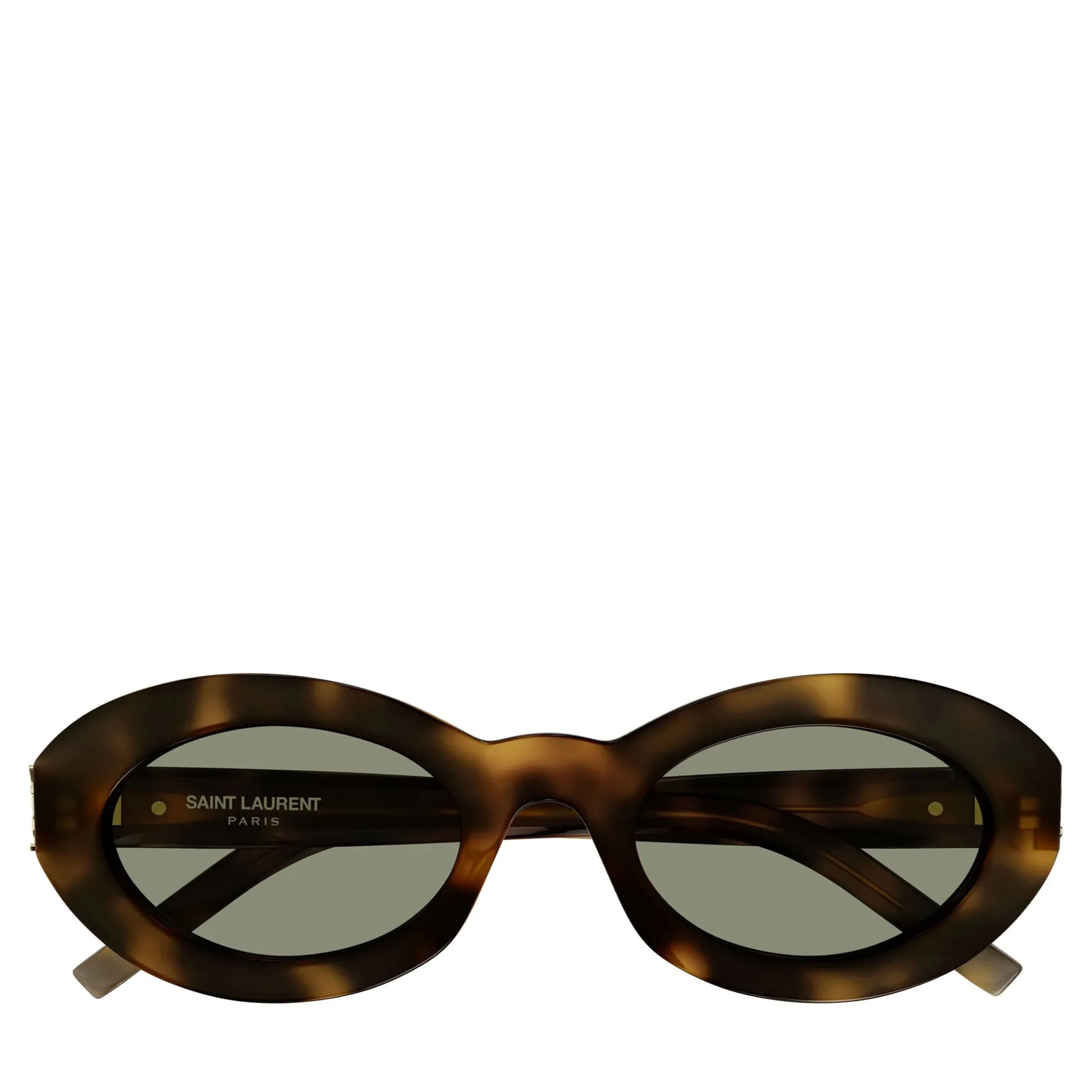 YSL SLM136 Oval Sunglasses, Havana (G)