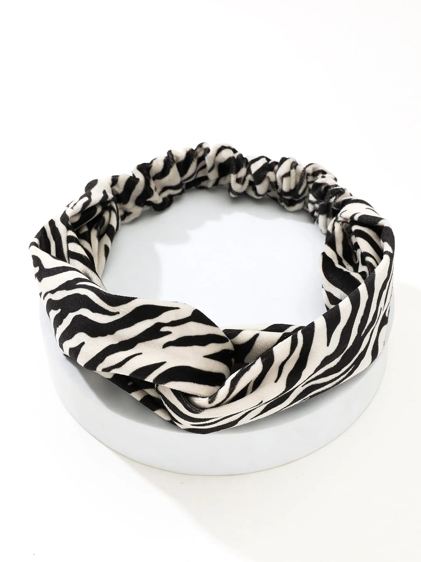 Zebra Striped Print Twist Detail Hair Band