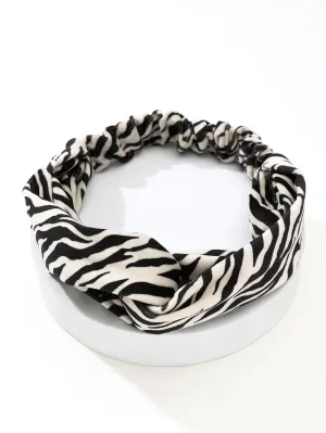 Zebra Striped Print Twist Detail Hair Band