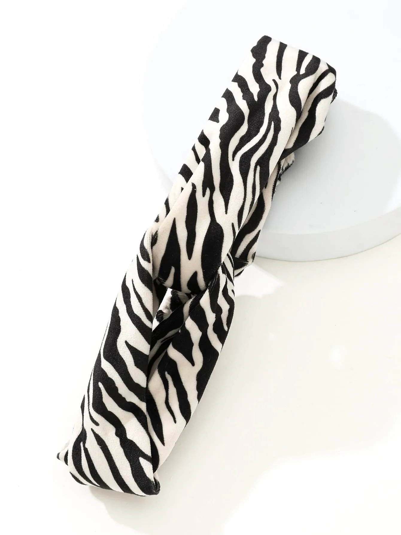 Zebra Striped Print Twist Detail Hair Band